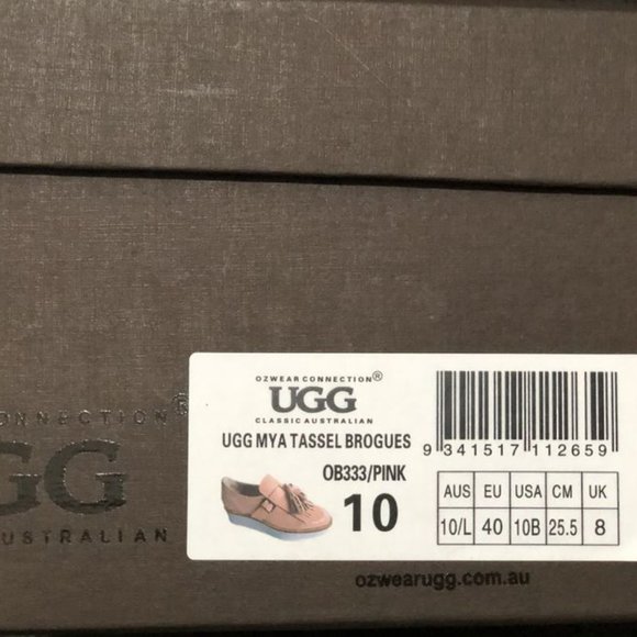 OZWEAR UGG MYA TASSEL BROGUES PINK SHOES - Picture 7 of 8